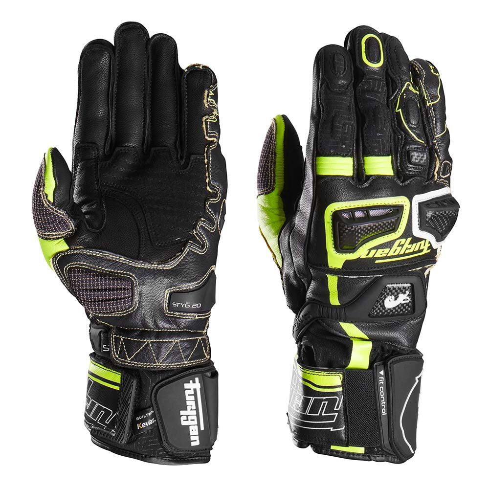 Furygan Gloves Styg20 X Kevlar Black-White-Yellow fluo
