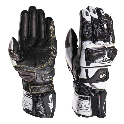 Furygan Styg20 Kevlar motorhandschoenen leer sportief met palm slider zwart wit