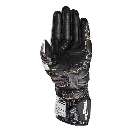 Furygan Styg20 Kevlar motorhandschoenen leer sportief met palm slider zwart wit