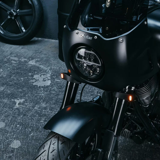 Motoism Type Three Evo Fork Clamp Richtingaanwijzers met Positielicht