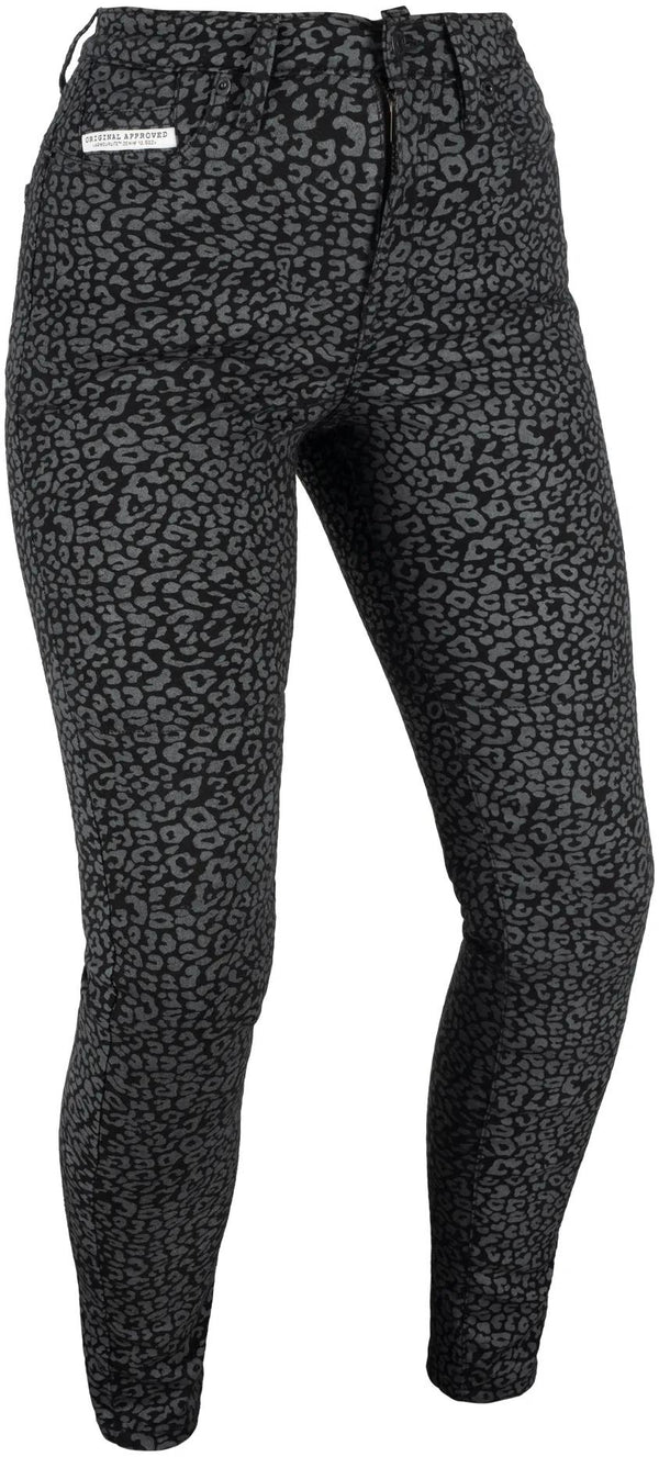 Oxford OA AA Super Stretch Jean Motorcycle Trousers Ladies - Leopard