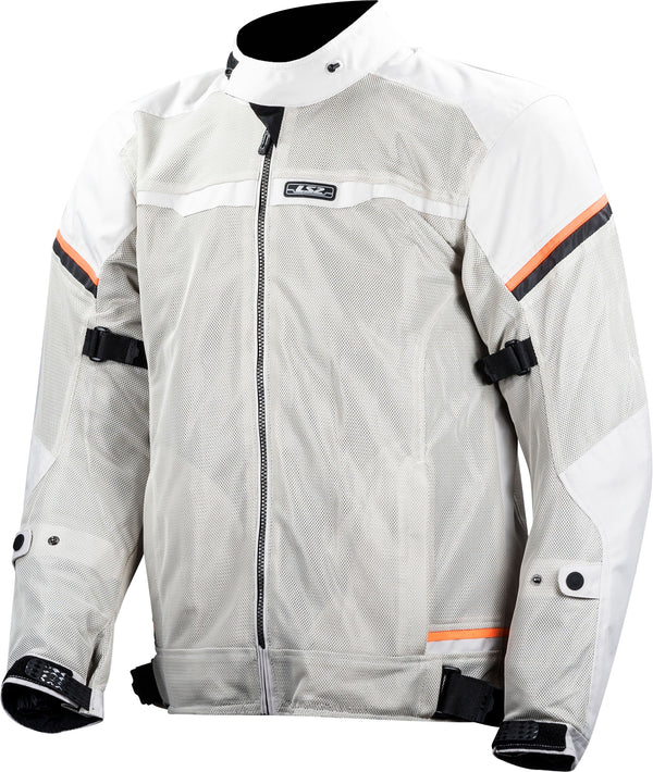 LS2 Riva Light Grey H-v Orange Motorcycle Jacket
