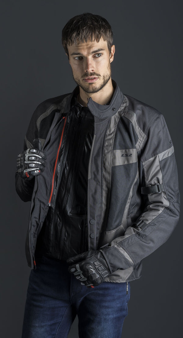 LS2 Scout Schwarz Dunkelgrau Motorradjacke