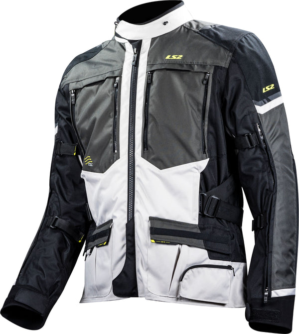 LS2 Norway Schwarz Grau Hellgrau Gelb Motorradjacke