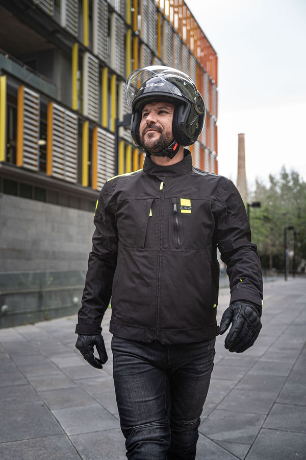 LS2 Titanium Black H-V Yellow Motorcycle Jacket