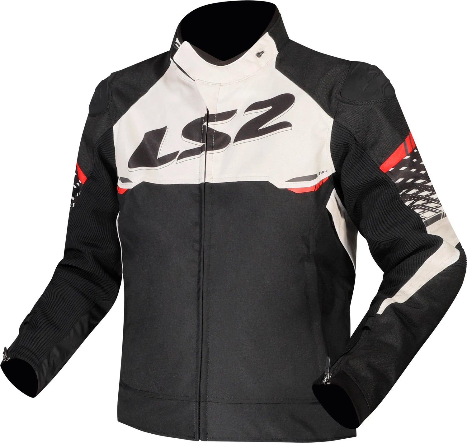 LS2 Apex Zwart/Wit/Rood Motorjas
