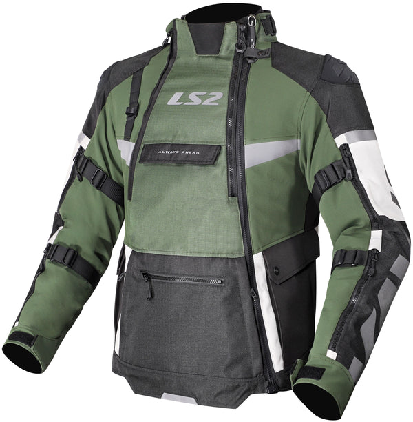 LS2 X-Master Man Black Green Grey Motorcycle Jacket