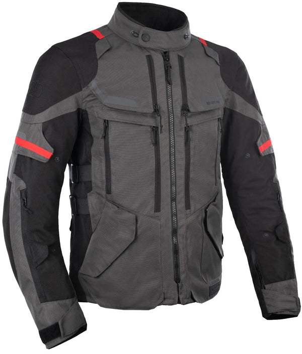 Oxford Rockland Motorjas Heren - Antraciet/Zwart/Rood