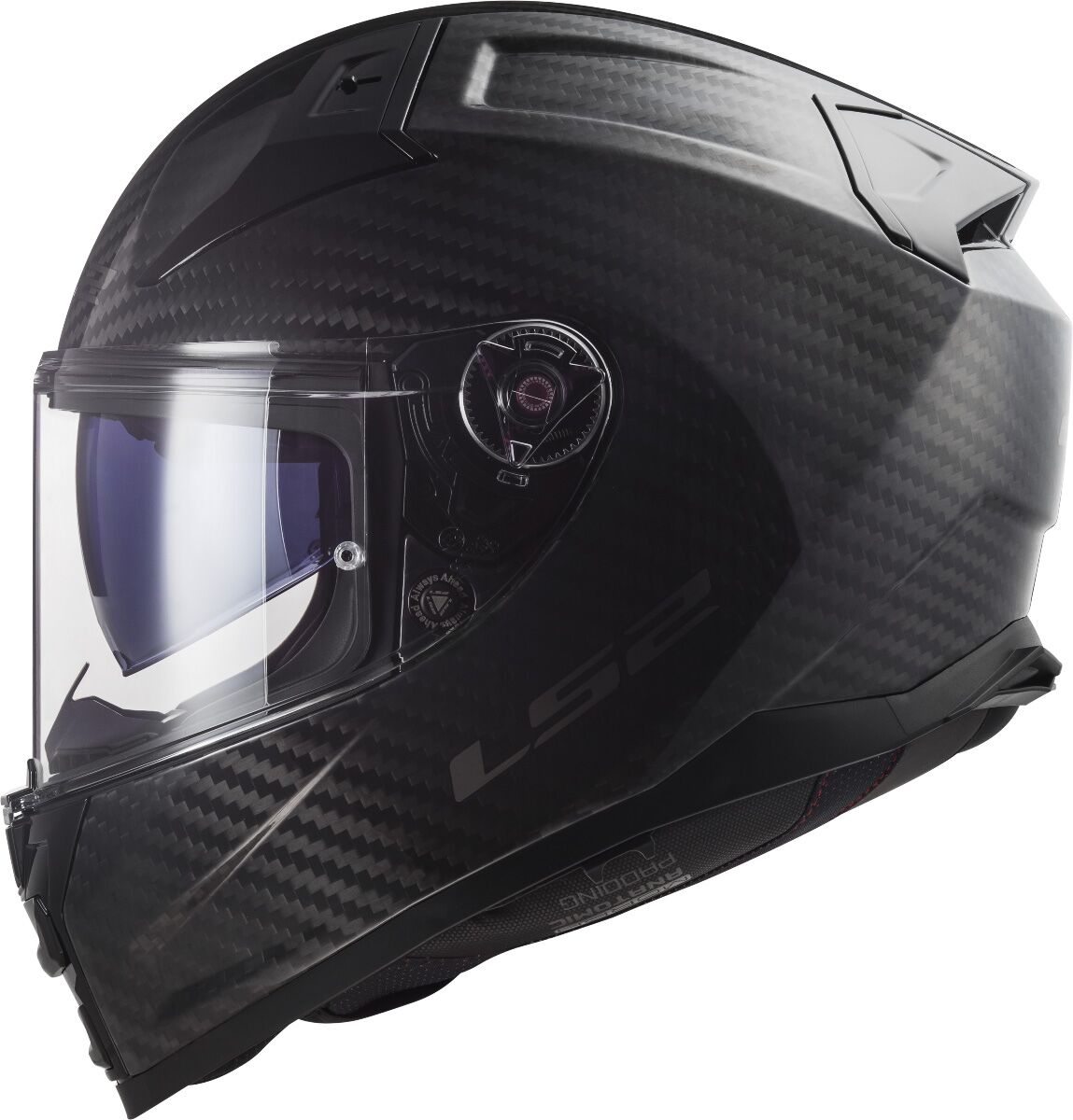 LS2 FF811 Vector II Carbon Solid Zwarte Koolstof Integraalhelm ECE 22.06