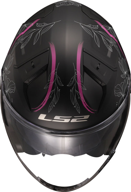 LS2 OF603 Infinity II Lotus Zwart/Roze Mat Jethelm ECE 22.06