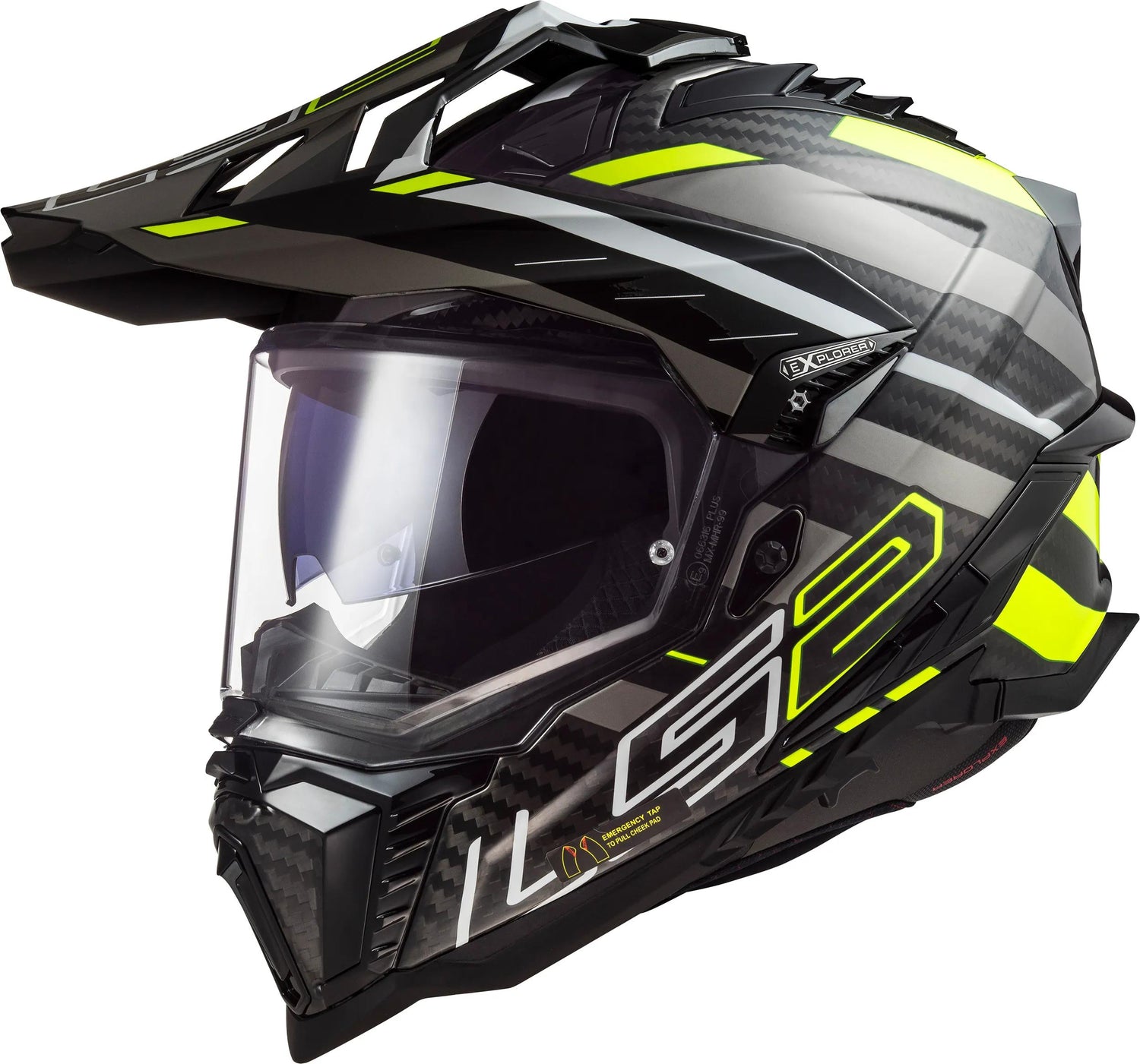 LS2 MX701 Explorer Carbon Edge Bruin/Wit/Oranje Endurohelm ECE 22.06