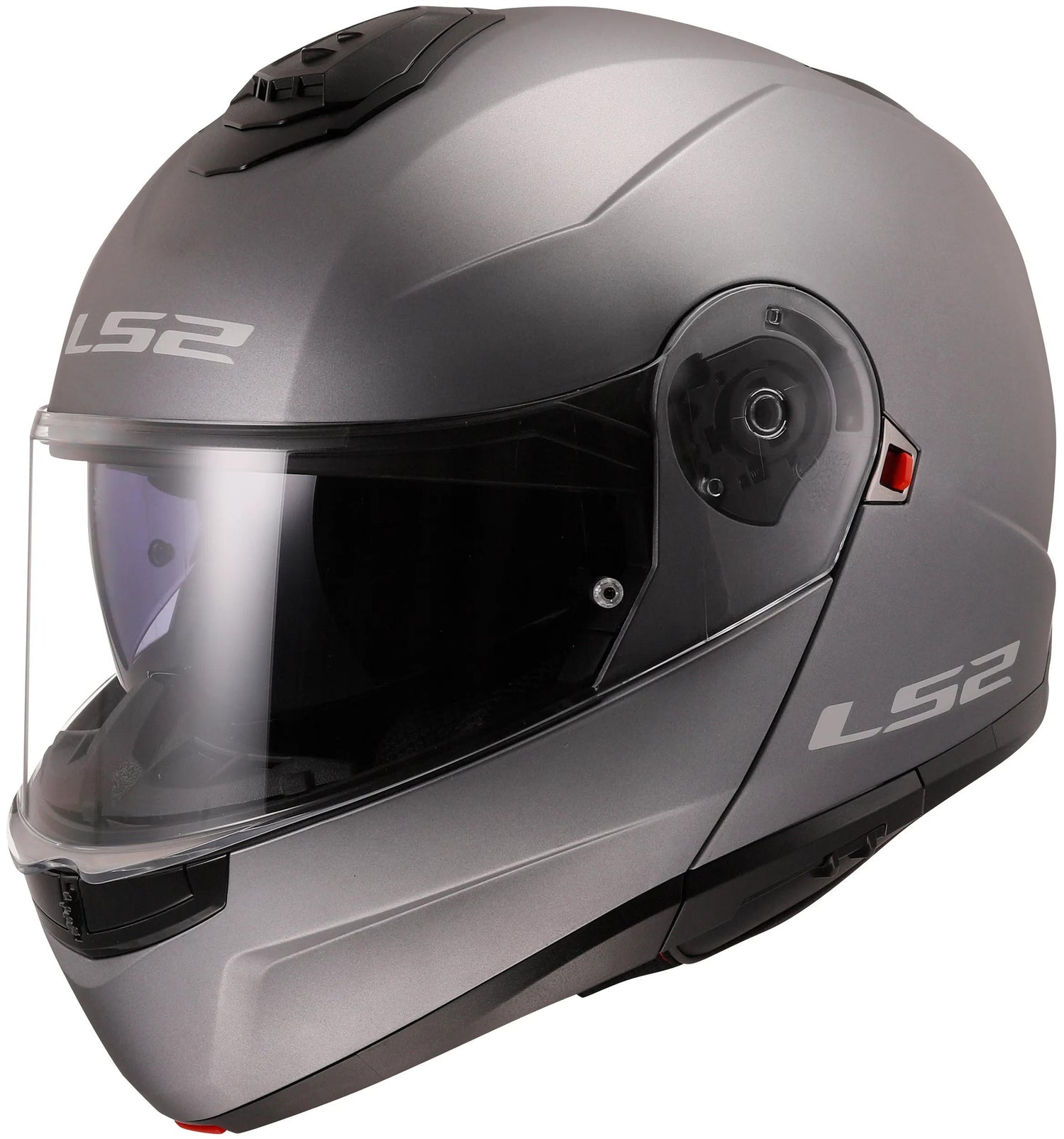 LS2 FF908 Strobe II Solid Titanium Mat Systeemhelm ECE 22.06
