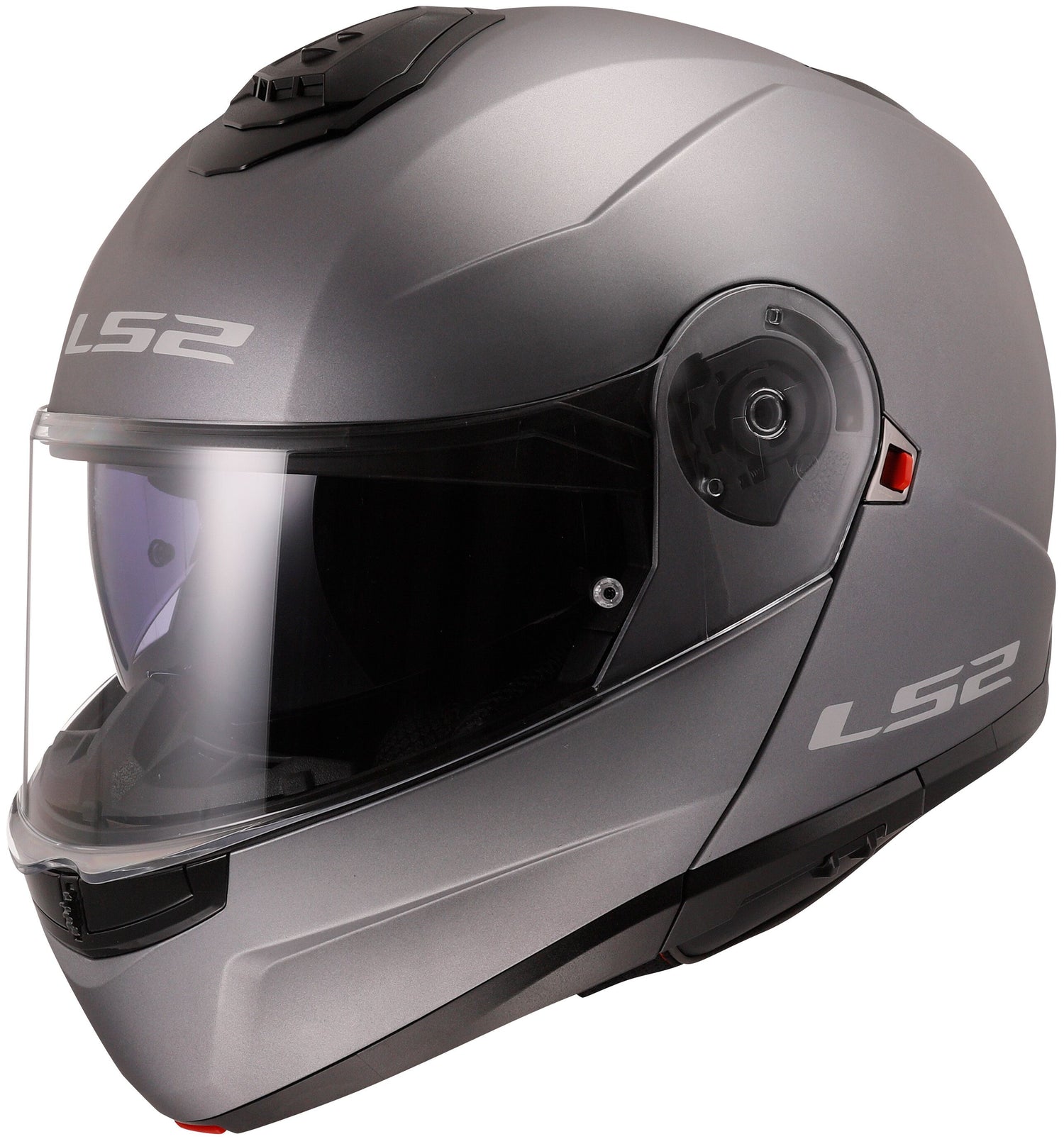 LS2 FF908 Strobe II Solid Titanium Mat Systeemhelm ECE 22.06