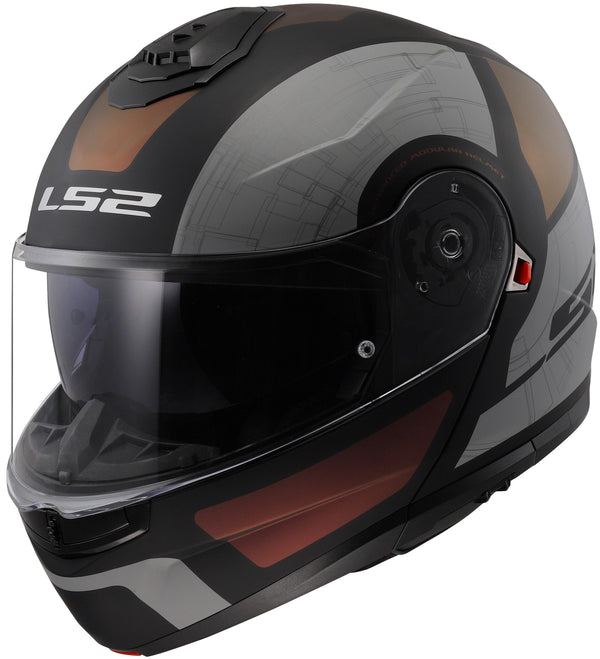 LS2 FF908 Strobe II Orion Zwart/Grijs Mat Systeemhelm ECE 22.06