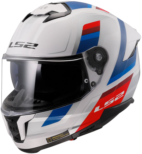 LS2 FF808 Stream II Vintage Weiß/Blau/Rot Integralhelm ECE 22.06