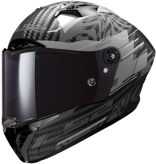 LS2 FF805 Thunder Carbon GP Aero Polar Schwarz/Grau Matt Integralhelm ECE 22.06