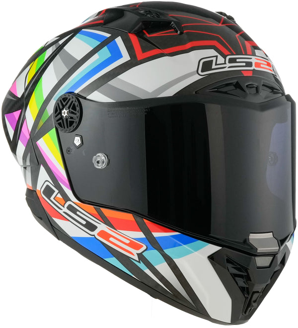 LS2 FF805 Thunder Carbon GP Aero Flash Zwart/Kleurrijk Integraalhelm ECE 22.06