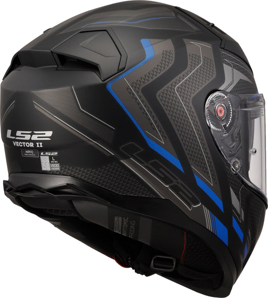 LS2 FF811 Vector II Alizer Zwart/Blauw Mat Integraalhelm ECE 22.06 – foto 2