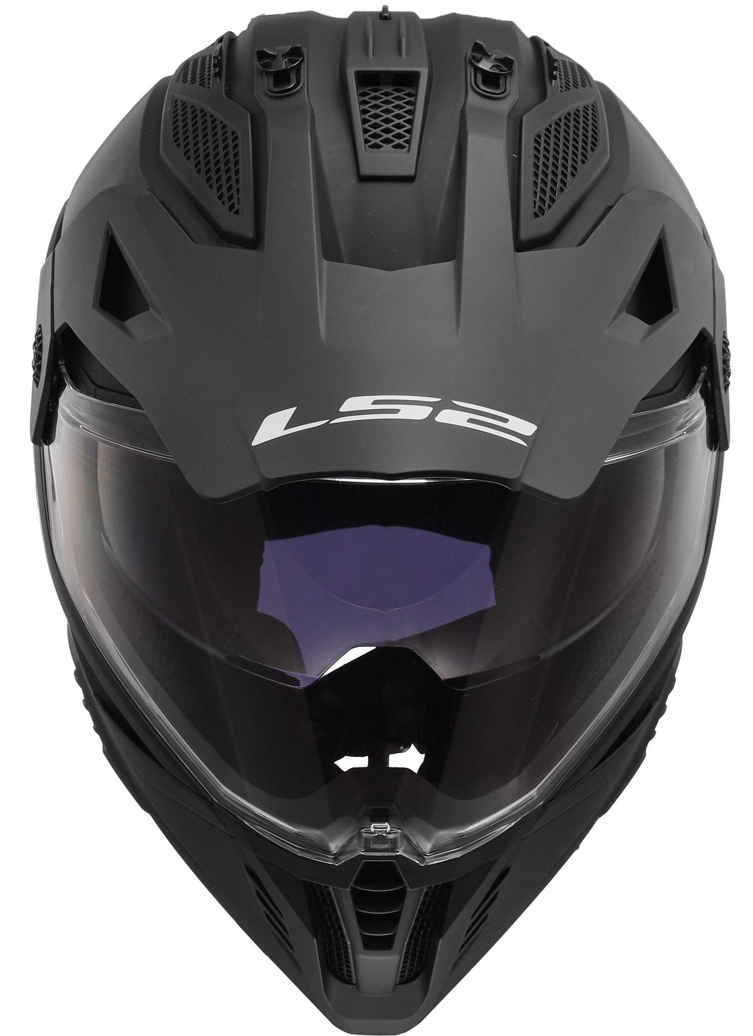 LS2 MX702 Pioneer II Solid Mat Zwart Adventurehelm ECE 22.06
