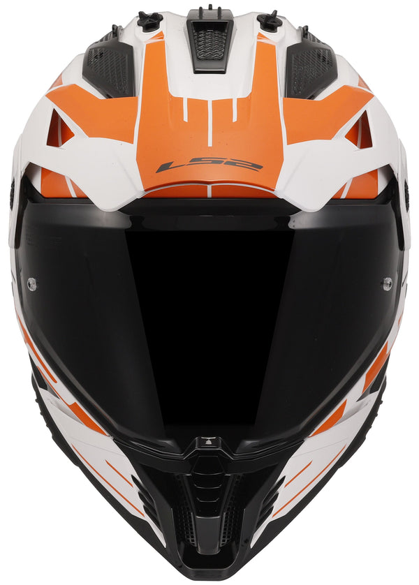 LS2 MX702 Pioneer II Namib Wit/Oranje Adventurehelm ECE 22.06