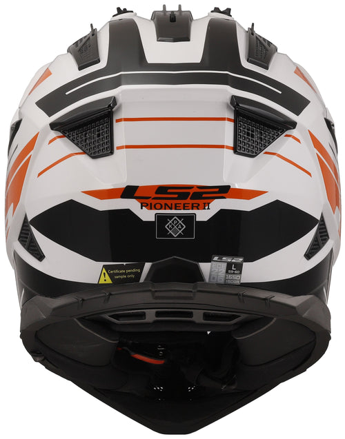 LS2 MX702 Pioneer II Namib Wit/Oranje Adventurehelm ECE 22.06