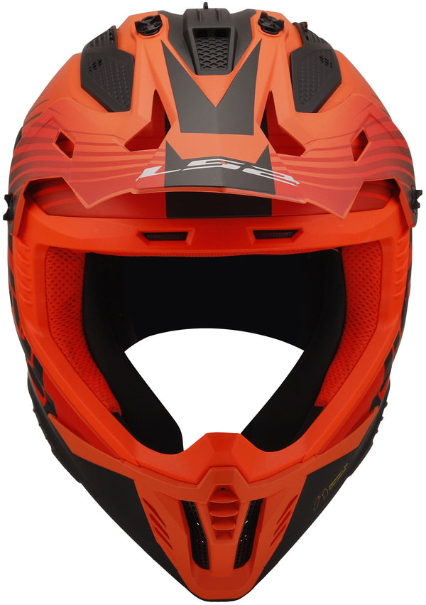 LS2 MX708 Fast II Duck Neon Oranje/Rood Mat Crosshelm ECE 22.06