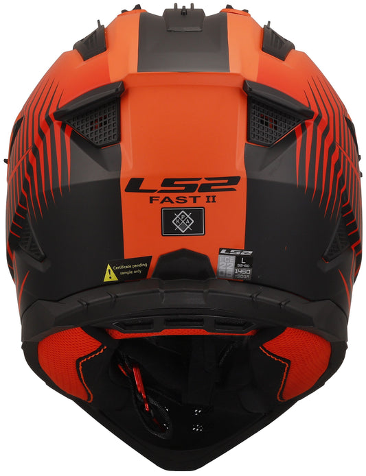 LS2 MX708 Fast II Duck Neon Oranje/Rood Mat Crosshelm ECE 22.06 – foto 2