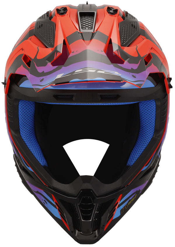 LS2 MX708 Fast II Wash Zwart/Rood/Kleurrijk Crosshelm ECE 22.06