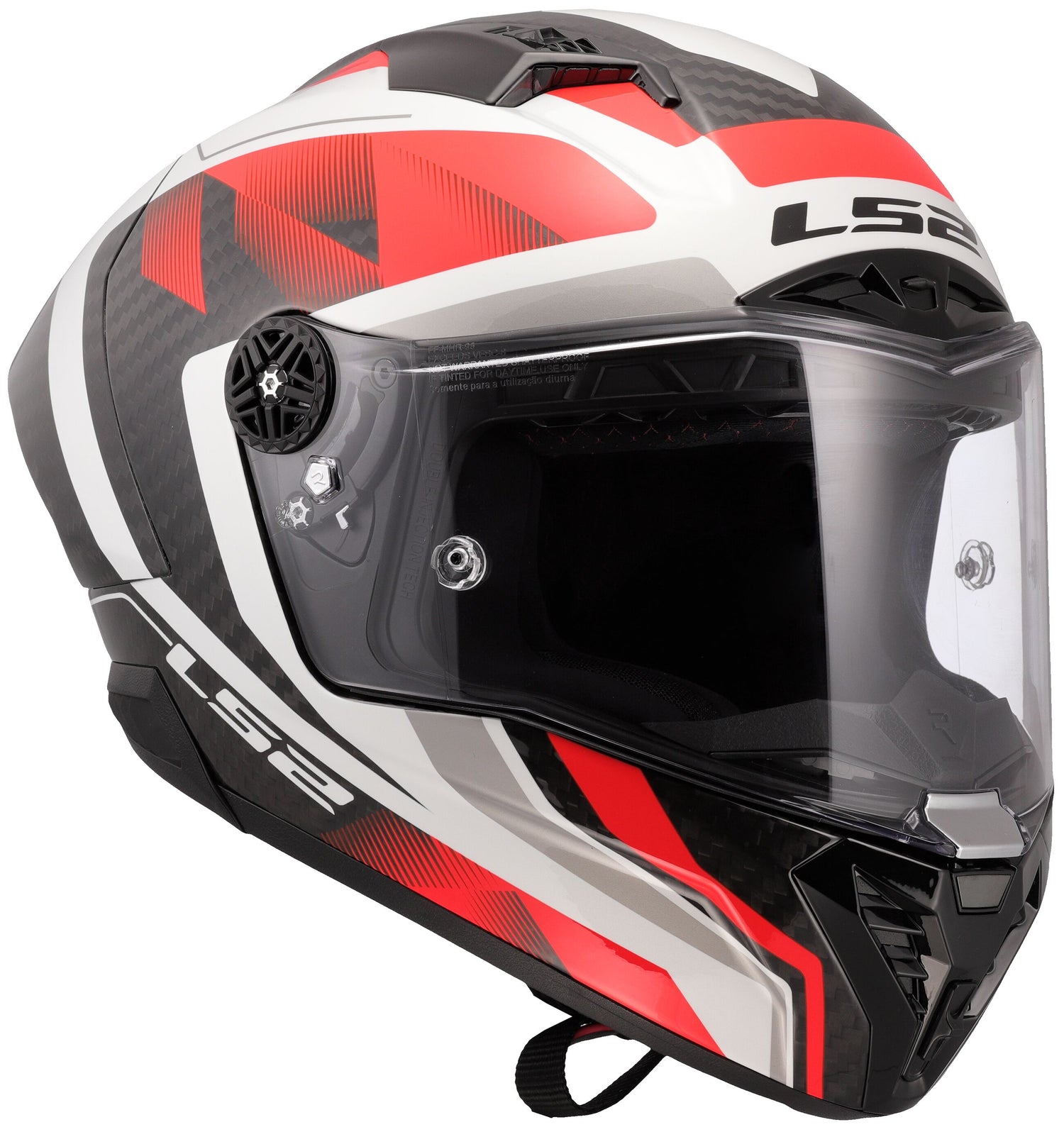 LS2 FF805 Thunder Carbon GP Raute Wit/Rood Integraalhelm ECE 22.06 – foto 3