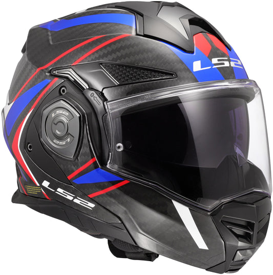 LS2 FF901 Advant X Carbon Future II Zwart/Wit/Blauw Systeemhelm ECE 22.06 – foto 2