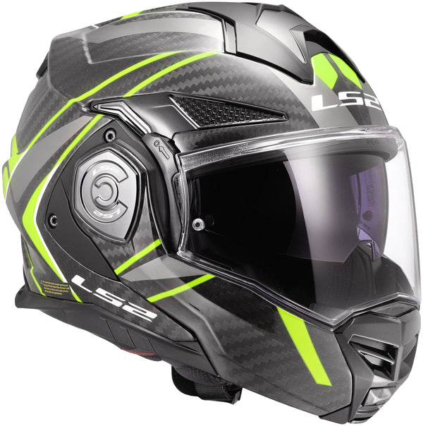 LS2 FF901 Advant X Carbon Future II Zwart/Neongeel Systeemhelm ECE 22.06