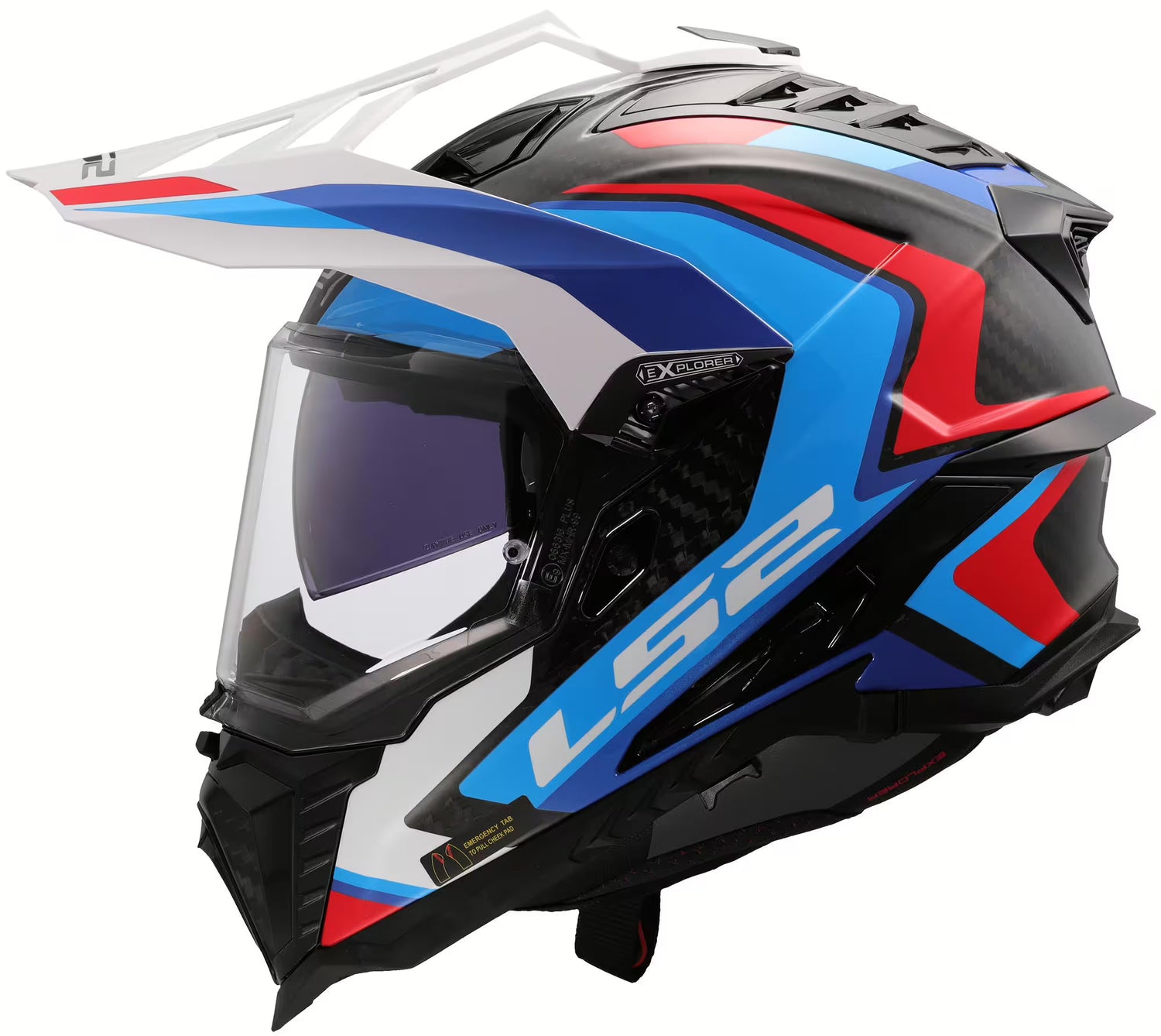 LS2 MX701 Explorer Carbon Frontier II Blauw/Rood