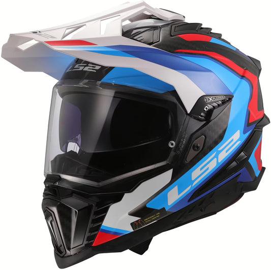 LS2 MX701 Explorer Carbon Frontier II Blauw/Rood