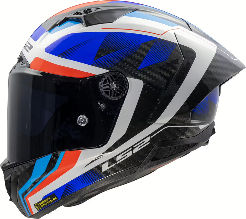LS2 FF805 Thunder GP Raute – Blue / Red | Carbon Racehelm