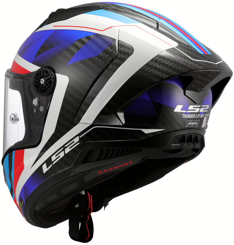 LS2 FF805 Thunder GP Raute – Blue / Red | Carbon Racehelm