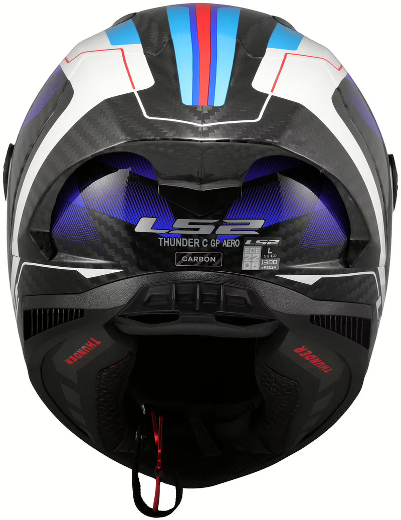 LS2 FF805 Thunder GP Raute – Blue / Red | Carbon Racehelm