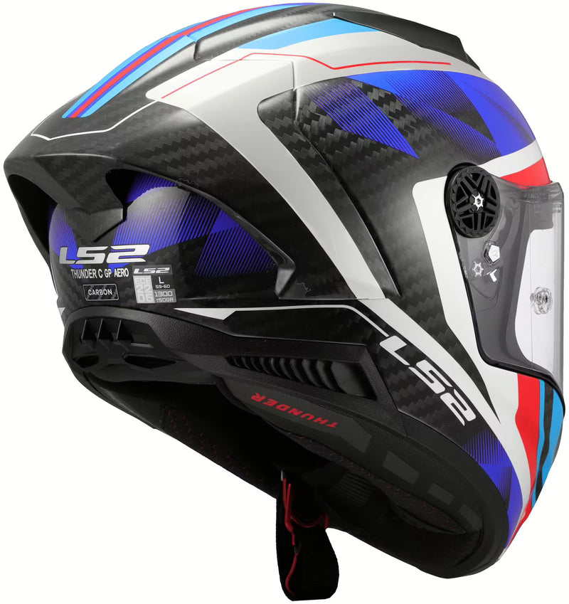 LS2 FF805 Thunder GP Raute – Blue / Red | Carbon Racehelm