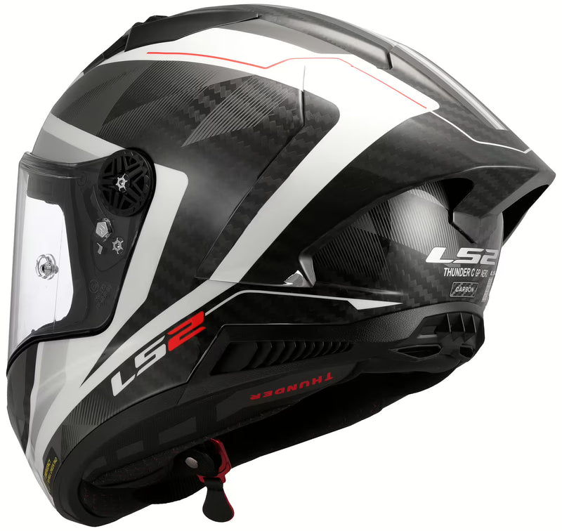 LS2 FF805 Thunder GP Raute – White / Grey | Carbon Racehelm