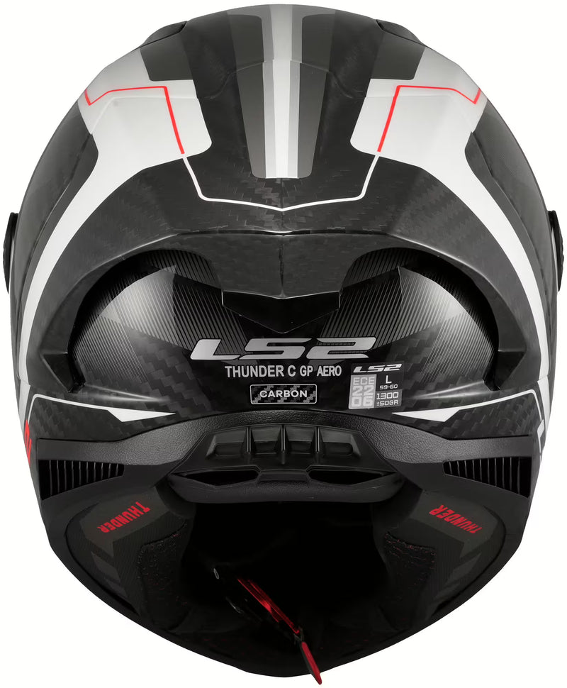 LS2 FF805 Thunder GP Raute – White / Grey | Carbon Racehelm