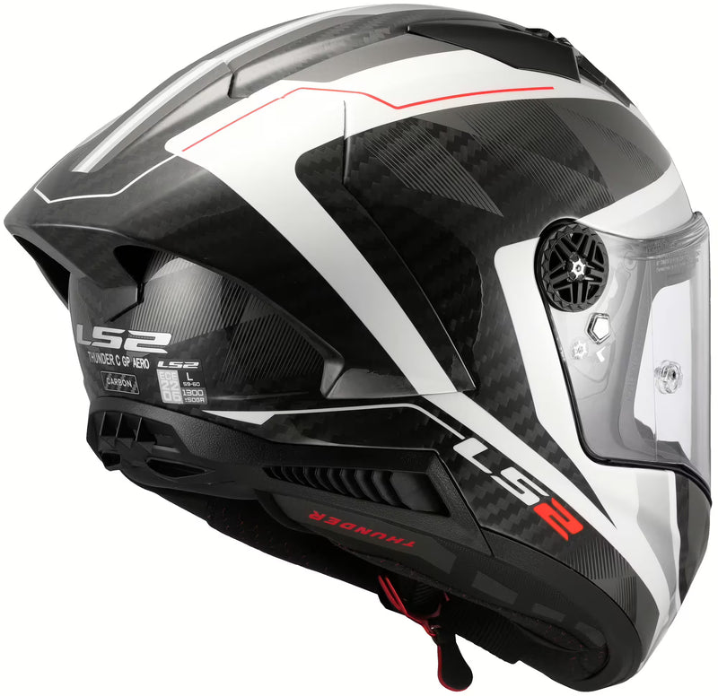 LS2 FF805 Thunder GP Raute – White / Grey | Carbon Racehelm