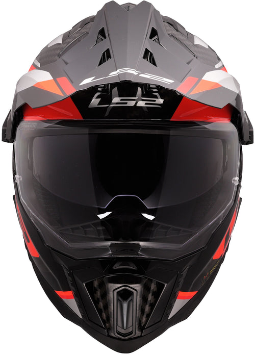 LS2 MX701 Explorer Carbon Frontier II Oranje/Zwart, 65/66 = 3XL Adventurehelm ECE 22.06