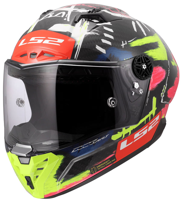LS2 FF805 Thunder Carbon GP Aero Replica Aldeguer 25 Zwart/Geel/Rood Integraalhelm ECE 22.06