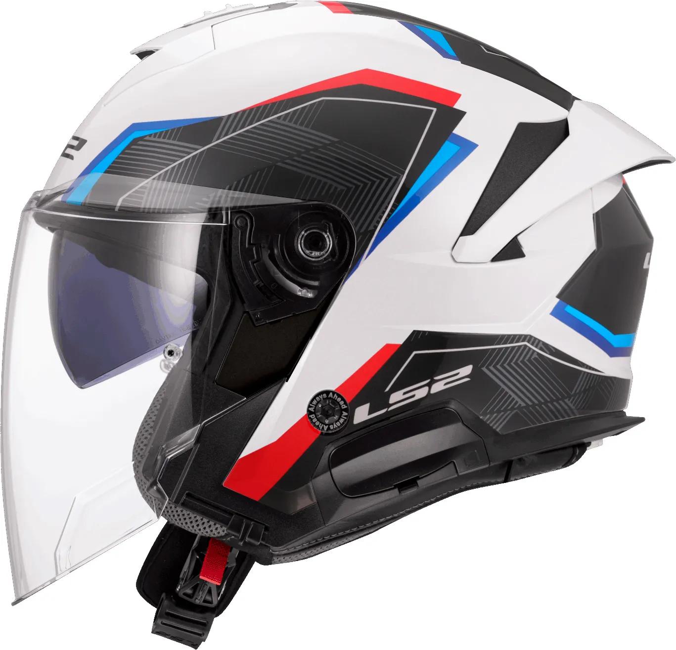 LS2 OF618 Verso II Air Wit/Blauw/Rood Size Jethelm ECE 22.06