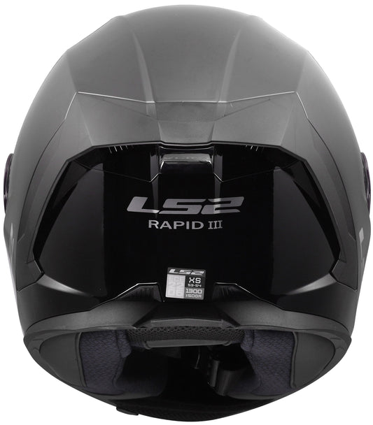 LS2 FF820 Rapid III Solid Zwart Integraalhelm ECE 22.06 – foto 2