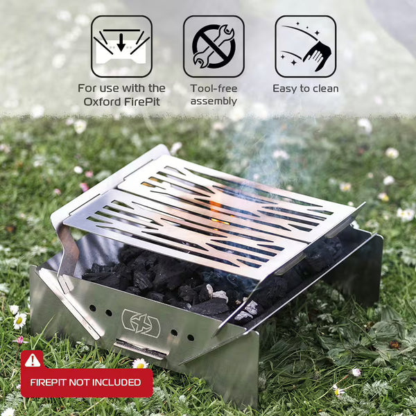 Oxford Grill Grate Set – 2-Piece Stainless Steel Grater with Carrying Bag
