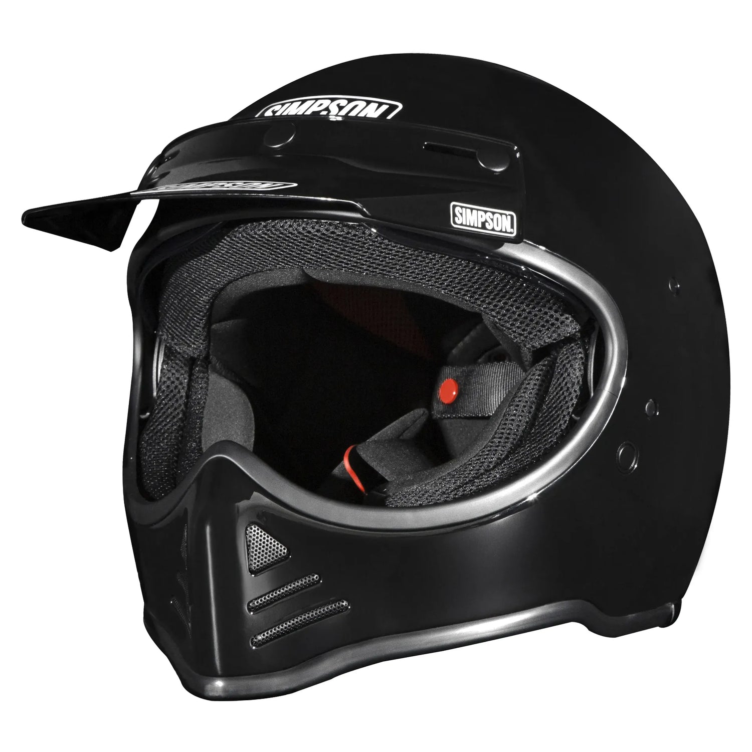 Simpson M52 Solid Black Metal Helm ECE 22.06 Zonnevizier Vintage