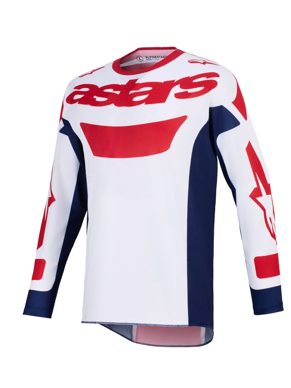 Alpinestars Racer Riway Weiß/Blau/Rot Cross-Trikot