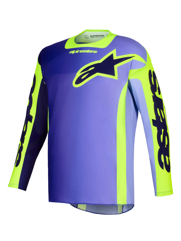 Alpinestars Racer Portl Lila/Fluogelb Cross-Shirt