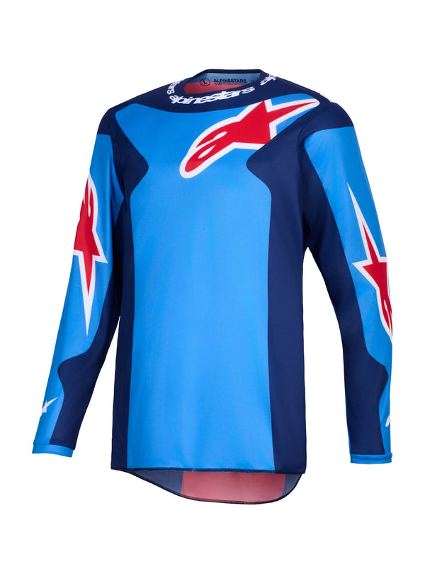 Alpinestars Fluid Grid Blau/Rot Cross-Shirt