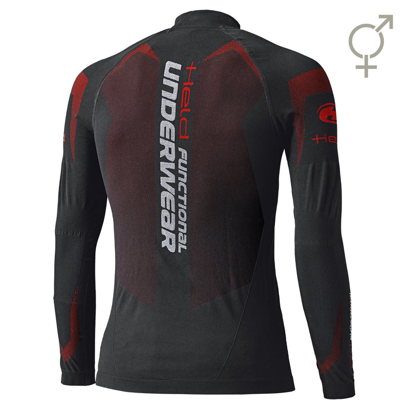 Held 3D Skin Warm Functioneel Shirt Lange Mouw Zwart Rood